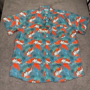 Dixxon Flannel Co The Vice Shirt Men 2X Blue Miami Hawaiian Camp Palm Tree Party